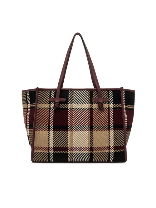 Borsa Shopping Marcella in tessuto tartan Bordeaux GIANNI CHIARINI | BS 6850BORDEAUX